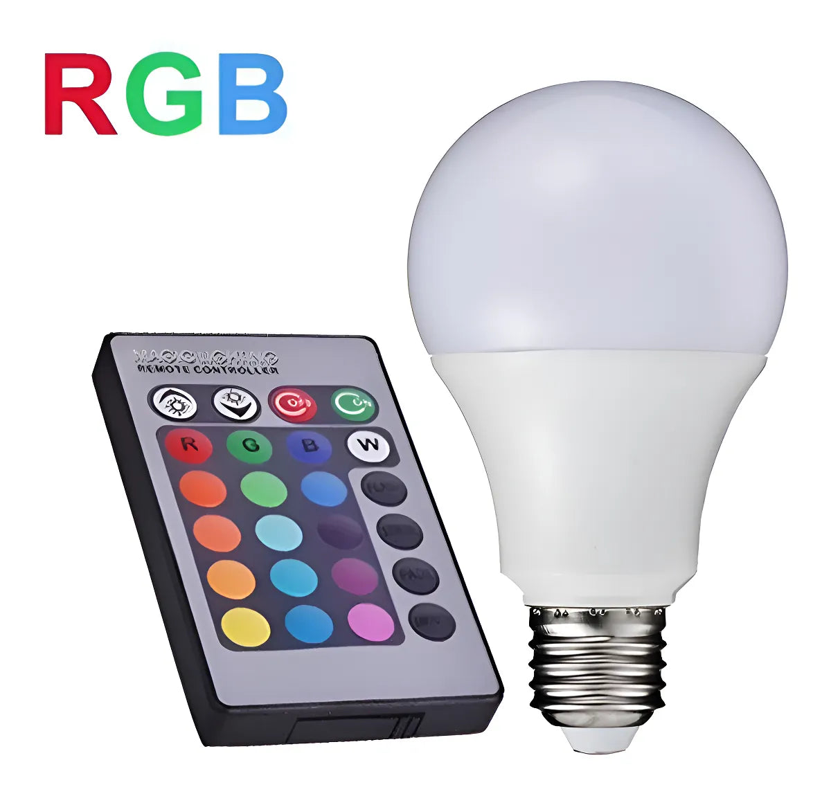 Lâmpada Led Rgb 16 Cores 10w E27 Com Controle Remoto