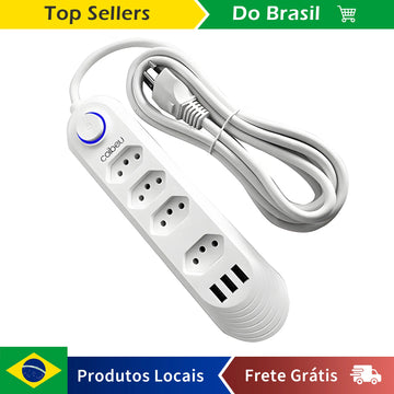 Tomada USB 2M, Filtro de Linha, Ficha, Tomada de Extensão